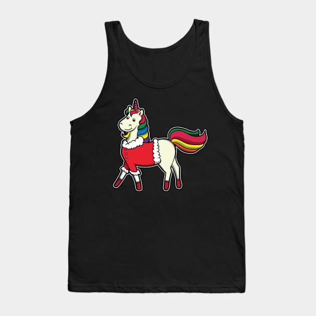 Funny Unicorn Lover Christmas Sweater Girl Gift Tank Top by Nulian Sanchez